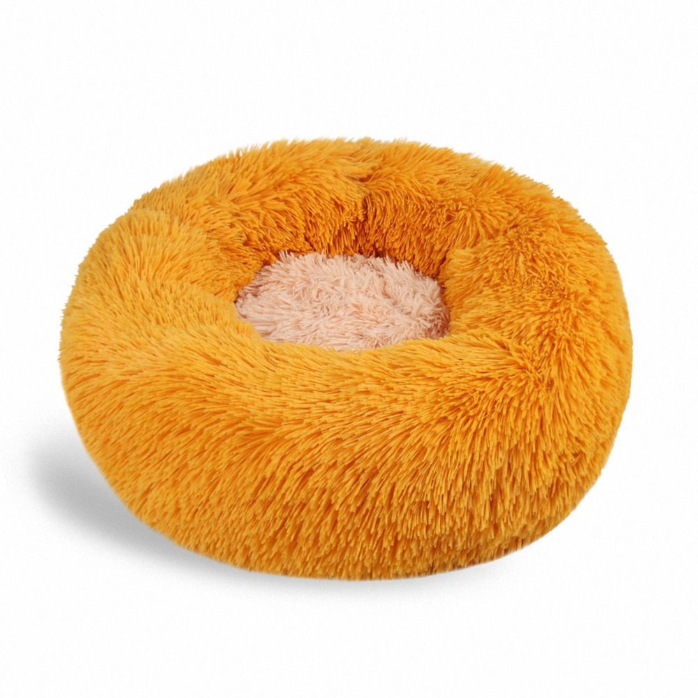 Round Plush Pet Bed – Colour Block Design