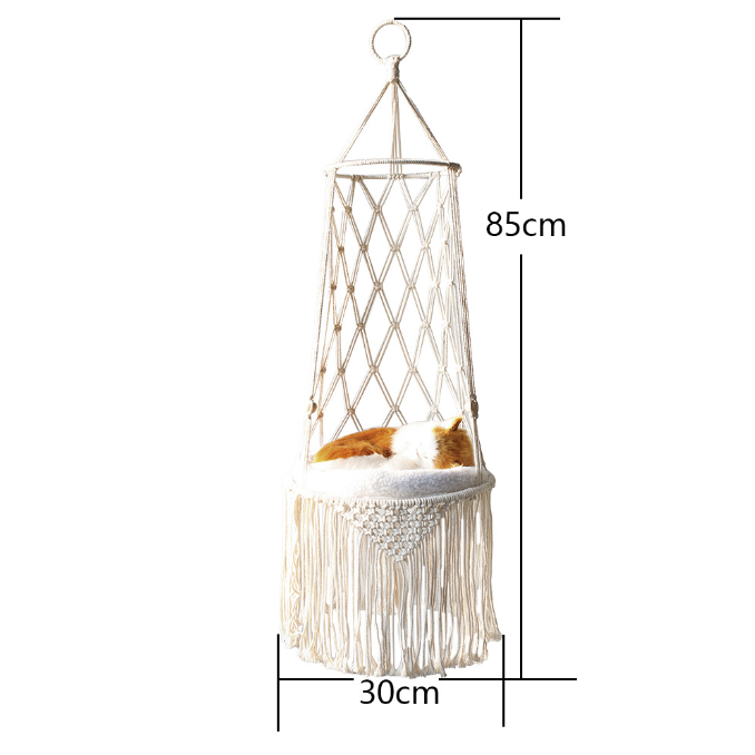 Hand-Woven Wall Hanging Cat Hammock Basket