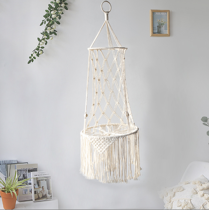 Hand-Woven Wall Hanging Cat Hammock Basket