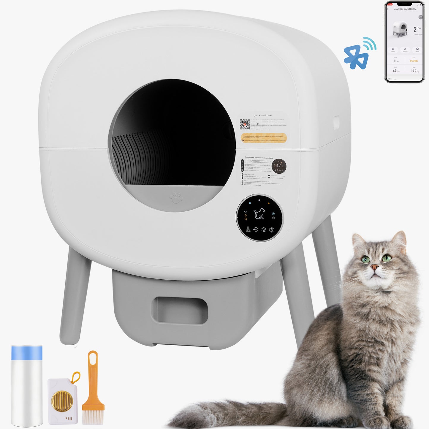 Smart Cat Litter Box with Sensors - Model B