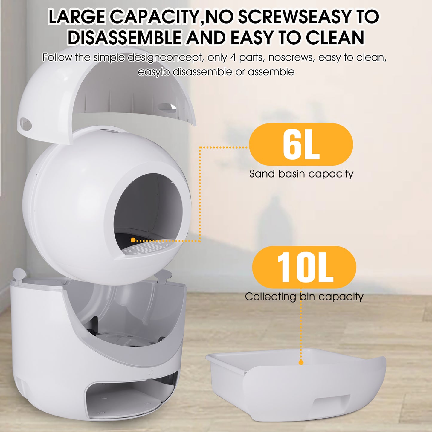 Smart WiFi Cat Litter Box – Multi-Cat & 5G