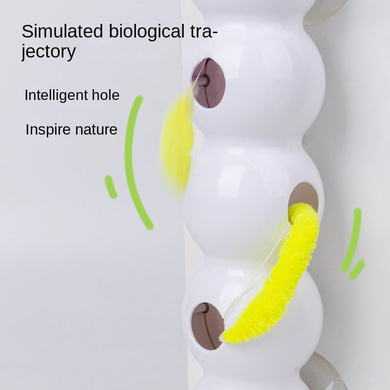 Interactive Caterpillar Cat Toy – Suction Cup