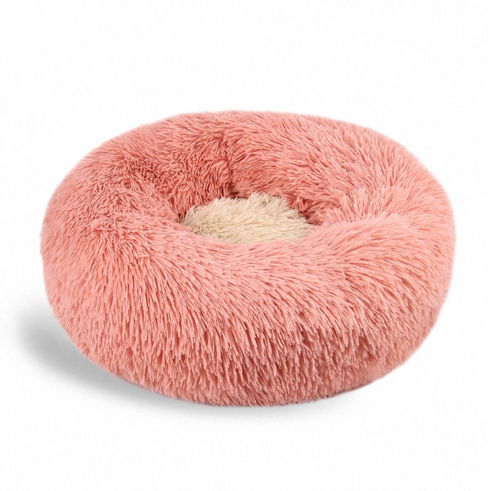 Round Plush Pet Bed – Colour Block Design