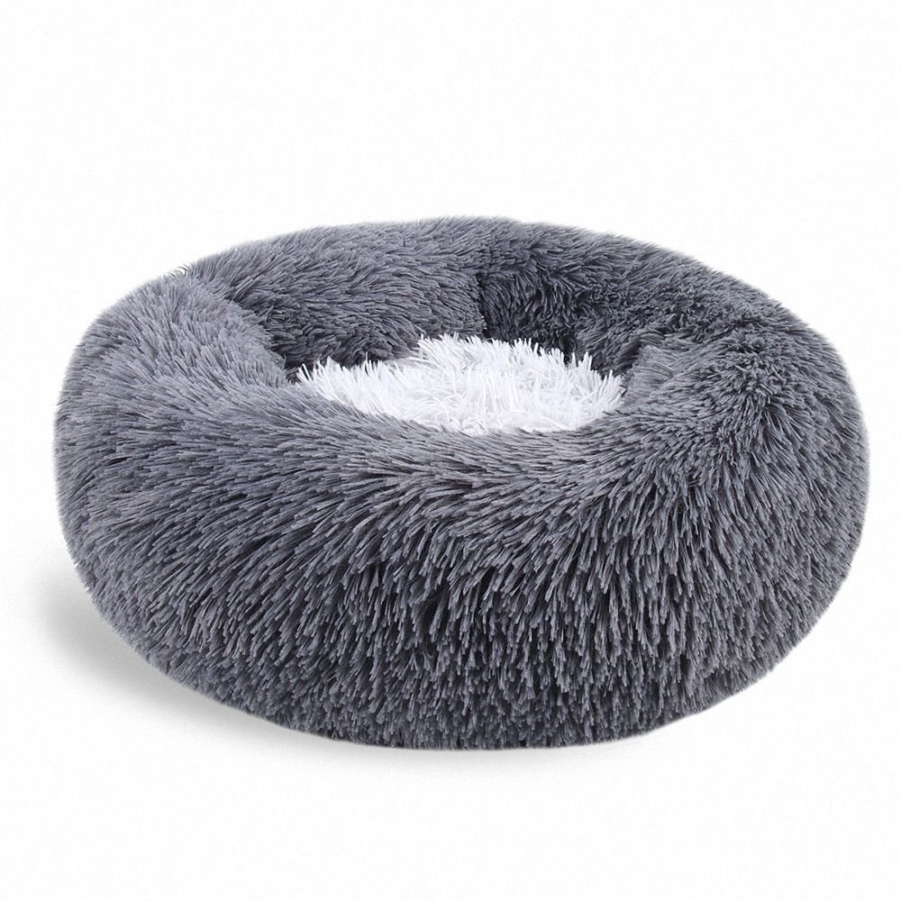 Round Plush Pet Bed – Colour Block Design