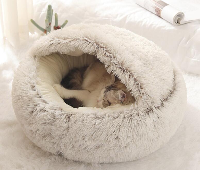 2-in-1 Round Plush Pet Bed