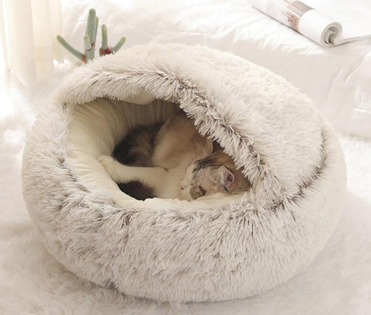 2-in-1 Round Plush Pet Bed