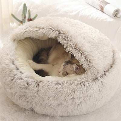 2-in-1 Round Plush Pet Bed