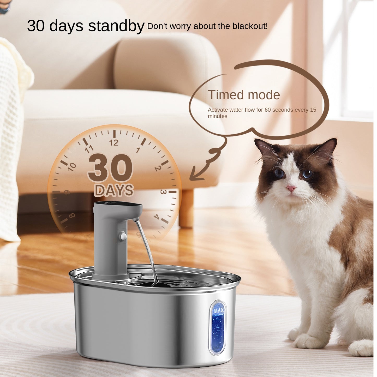 Smart Stainless Steel Pet Water Dispenser