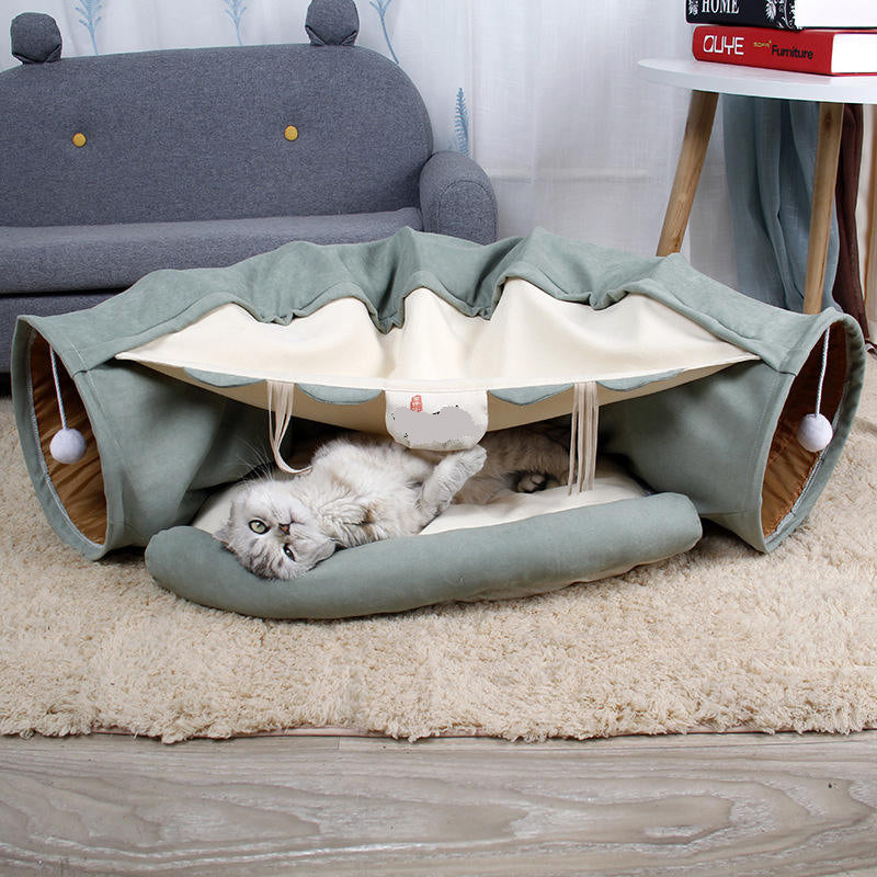 Foldable Cat Tunnel & Bed Villa