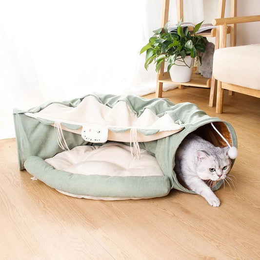 Foldable Cat Tunnel & Bed Villa