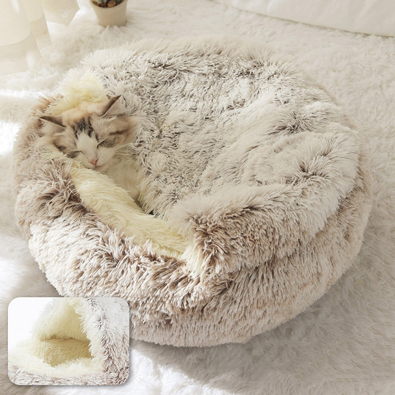 2-in-1 Round Plush Pet Bed
