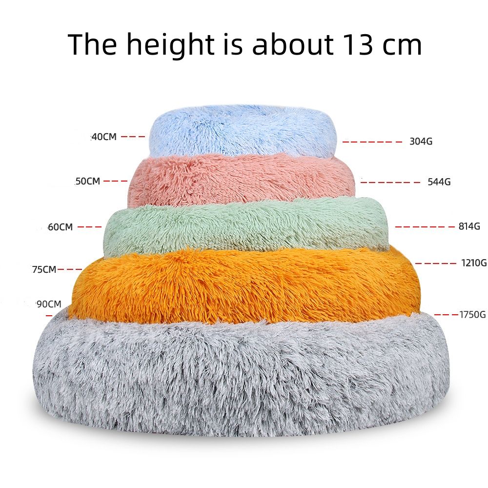 Round Plush Pet Bed – Colour Block Design
