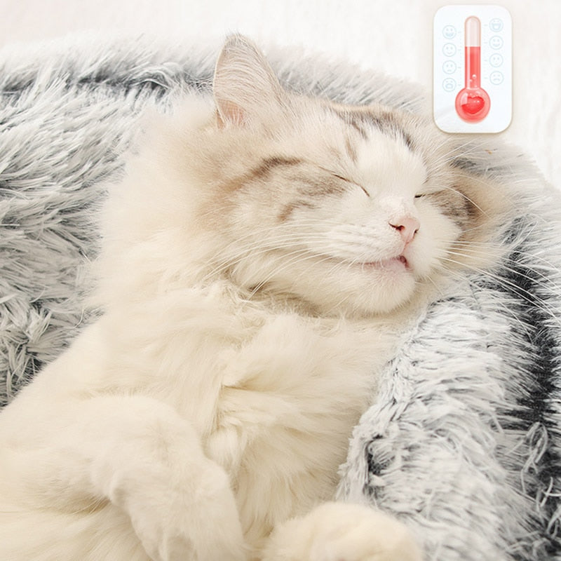 2-in-1 Round Plush Pet Bed