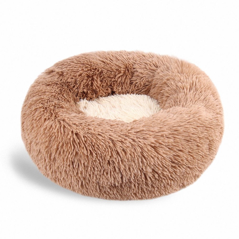 Round Plush Pet Bed – Colour Block Design