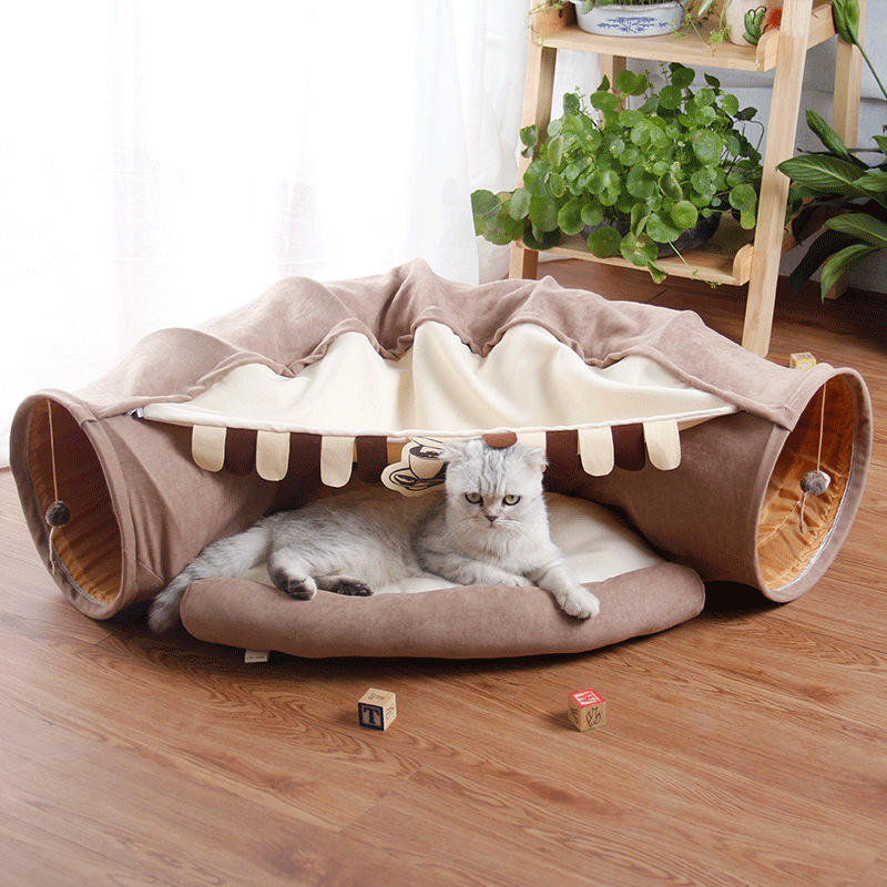 Foldable Cat Tunnel & Bed Villa