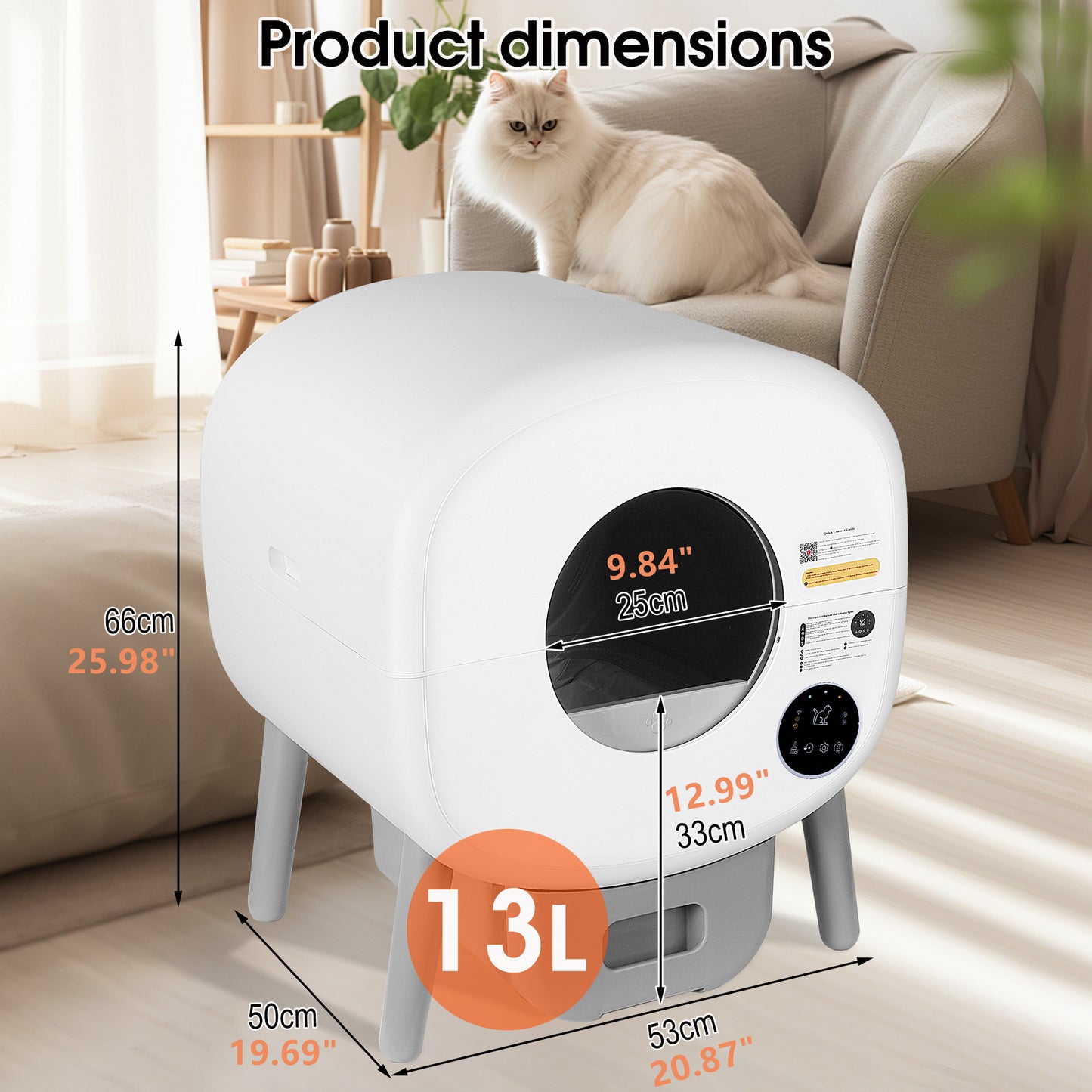 Smart Cat Litter Box with Sensors - Model B