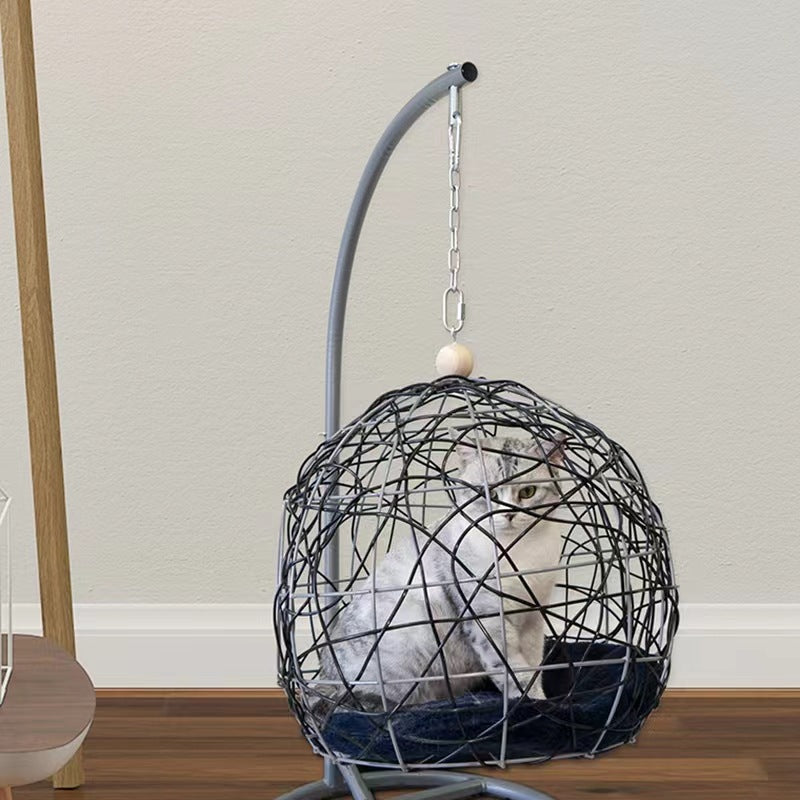 Hand-Woven Rattan Cat Hammock Cradle