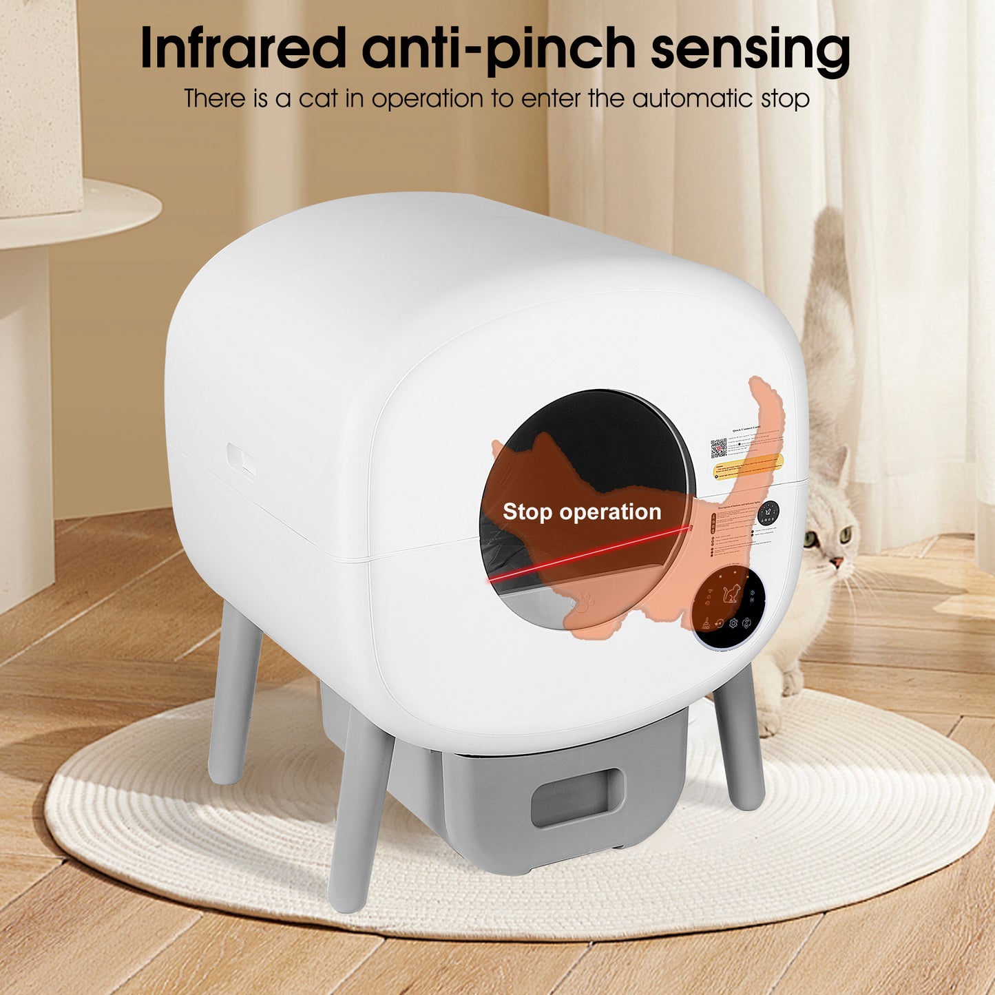 Smart Cat Litter Box with Sensors - Model B