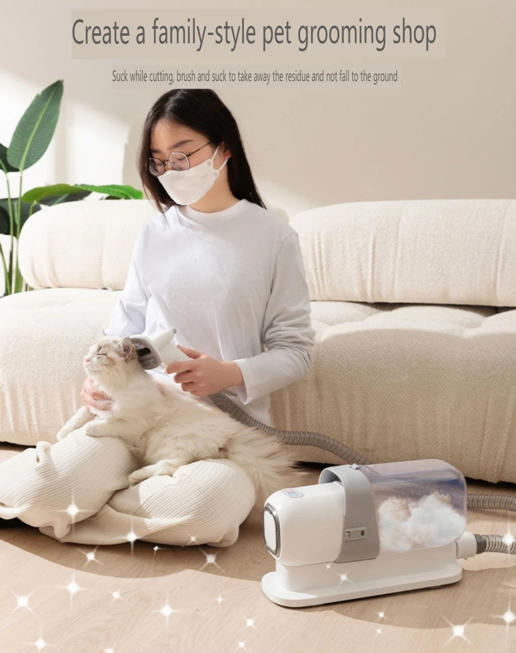 Pet Grooming Vacuum Kit – 2.3L Dust Cup