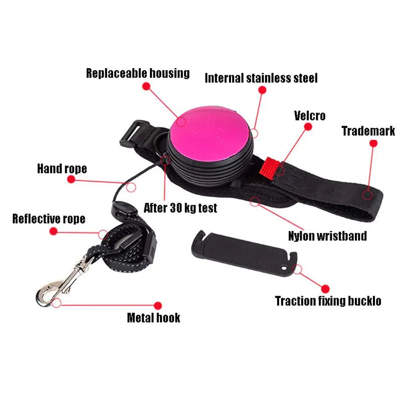 Hands-Free Wrist Dog Leash – 3M Retractable